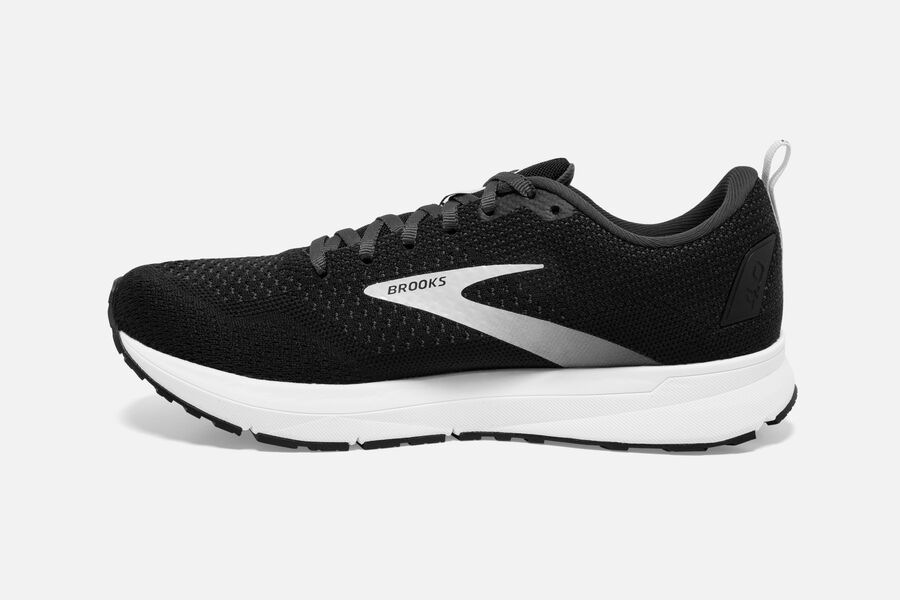 Revel 4 Road Brooks Running Shoes NZ Mens - Black/Silver - WUIFCS-290